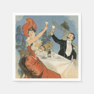 Vintage Art Nouveau, Taverne Olympia Restaurang Pappersservett