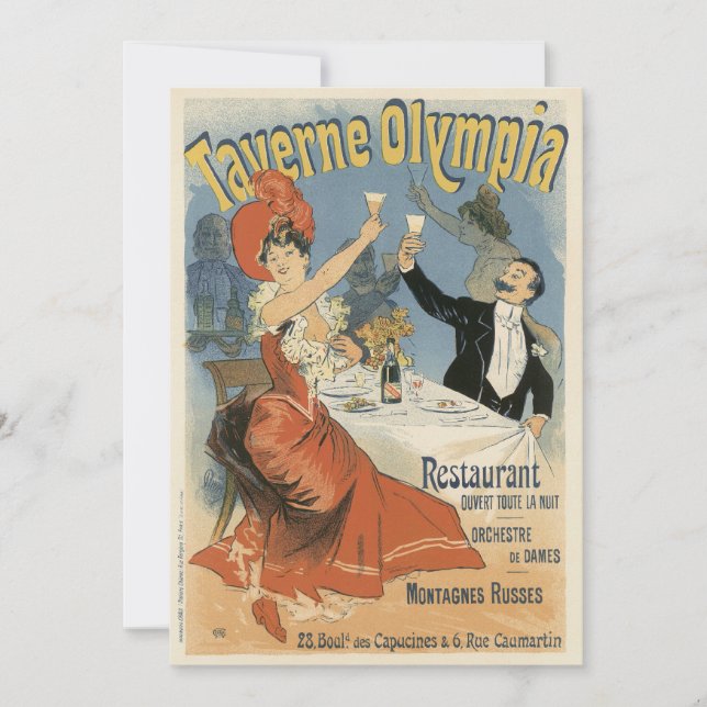Vintage Art nouveau, Taverne Olympia Restaurant (Framsida)