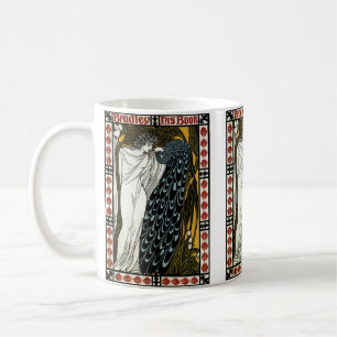 Vintage Art Nouveau, The Kiss av William Bradley Kaffemugg