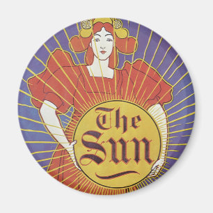 Vintage Art nouveau, tidningen New York Sol Magnet