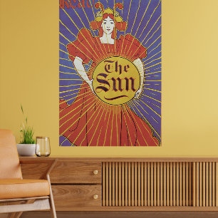 Vintage Art nouveau, tidningen New York Sol Poster