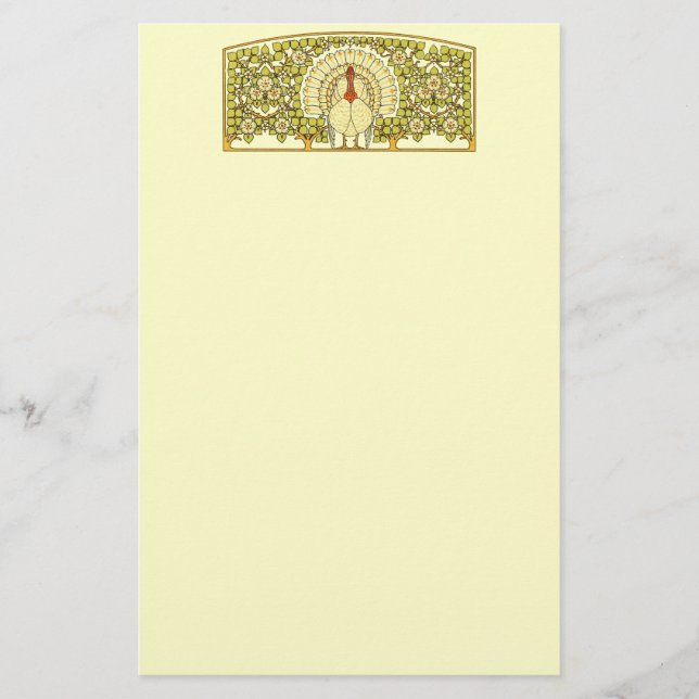 Vintage Art Nouveau Turkiet tackgivningsdag Brevpapper (Framsida)