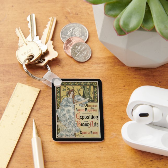 Vintage Art nouveau, utställning av beaux-konst Nyckelring (Skrivbord)