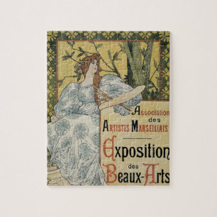 Vintage Art nouveau, utställning av beaux-konst Pussel