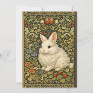 Vintage art nouveau vit kanin inbjudningar