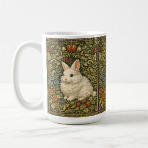 Vintage art nouveau vit kanin kaffemugg