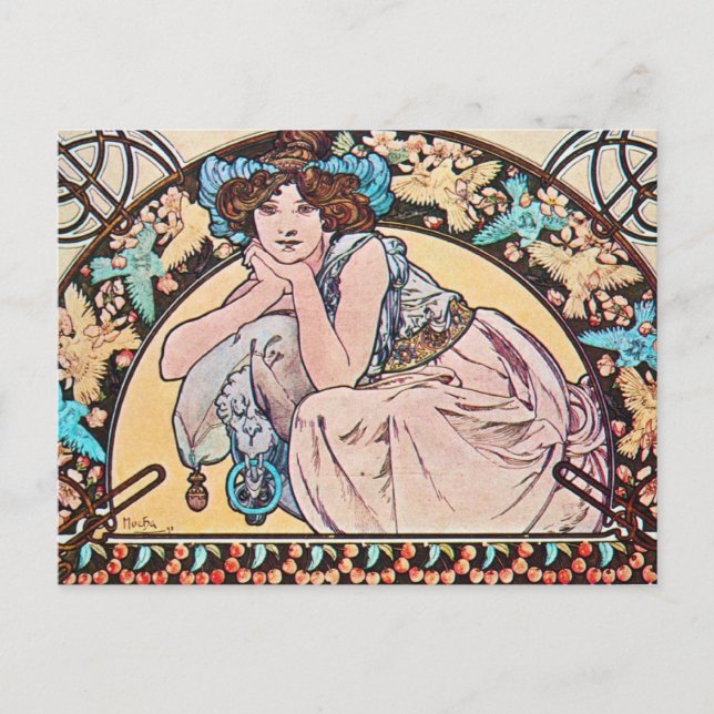 Vintage Art nouveau Vykort (Framsida)