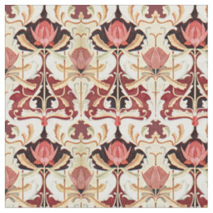 Vintage Art nouveau Waratah-Blommönstret Tyg