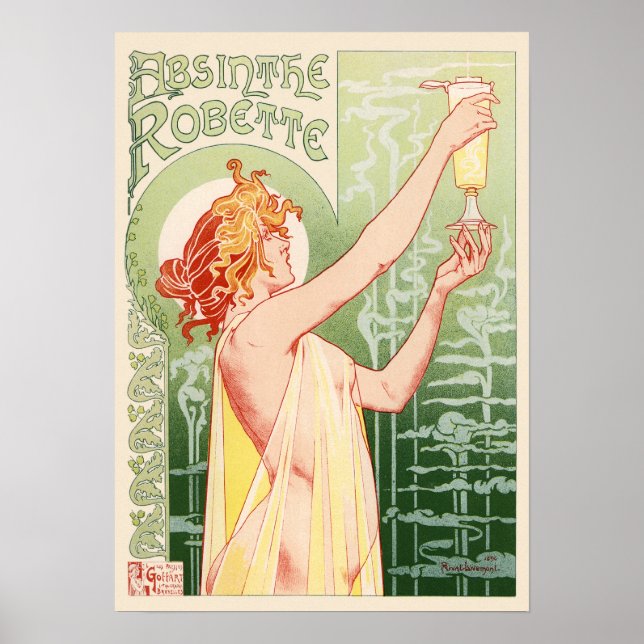 Vintage Art Nouveua-Stil Belle Epoque poster (Framsidan)