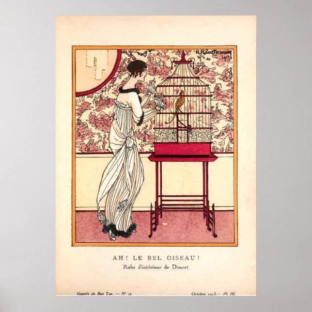 Vintage Art Noveau modetavla Poster (Framsidan)