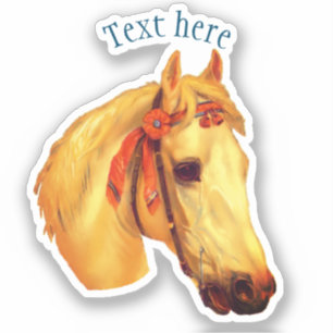 Vintage Art Palomino Horse Personlig Klistermärken