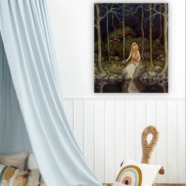 Vintage Art Princess i Forest Kids Art Poster