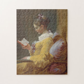 Vintage Art Puzzle of "A Young Girl Reading" by Je Pussel