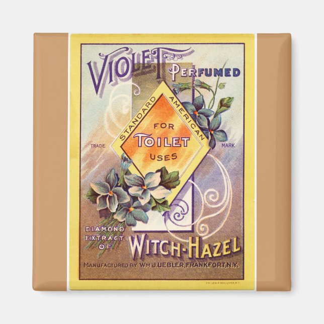 Vintage Art Reklam Violet Witch Hazel Magnet (Framsidan)