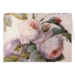 Vintage Art Ro-bärarkort för blommor Hälsningskort