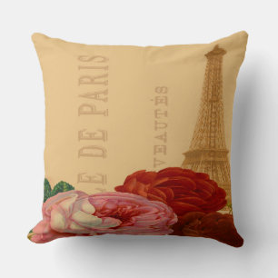 Vintage Art Ro Paris och Eiffel Torn Kudde