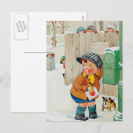 Vintage Art Roligt Alla hjärtans dag Helg Vykort