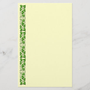 Vintage Art Scrolling Löv Gräns Stationery Brevpapper