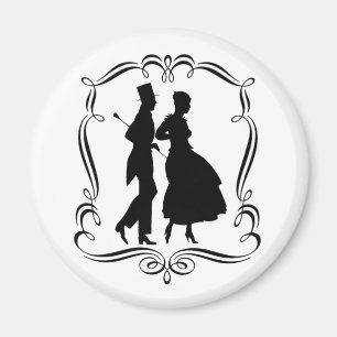 Vintage Art Silhouette Elegant Man Woman Magnet