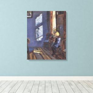 Vintage Art, Solsken i det blå rummet av Ancher Canvastryck