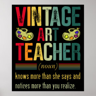 Vintage Art Teacher Funny Artist Art Kärlek Poster