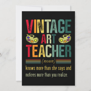 Vintage Art Teacher Funny Artist Art Kärlek Tack Kort