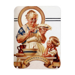 Vintage Art Thanksgiving Gift Magnet
