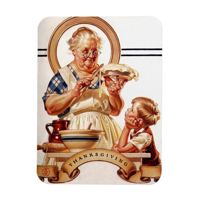 Vintage Art Thanksgiving Gift Magnet (Vertikal)