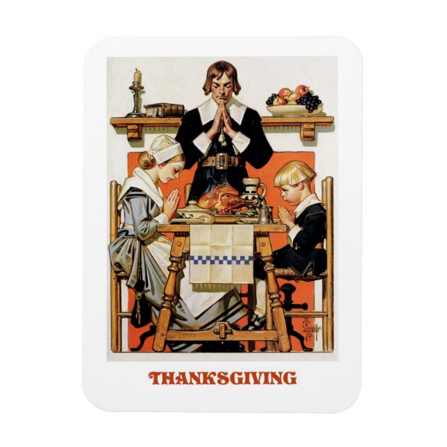 Vintage Art Thanksgiving Gift Magnet (Vertikal)