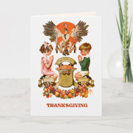 Vintage Art Thanksgiving-hälsningskort Helgkort