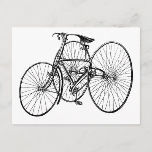 Vintage Art Tidigt Cycle Tricle Steampunk Vykort