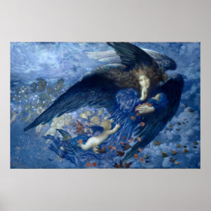 Vintage Art-utskrift, preRaphaelite Natt Poster