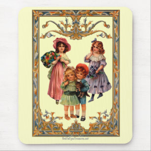 Vintage Art Victorian Children Mousepad Musmatta