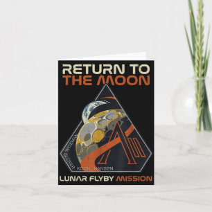 Vintage Artemis Ii Return Moon Illustration Kort