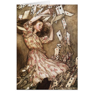 Vintage Arthur Rackham Alice In Wonderland Art Hälsningskort
