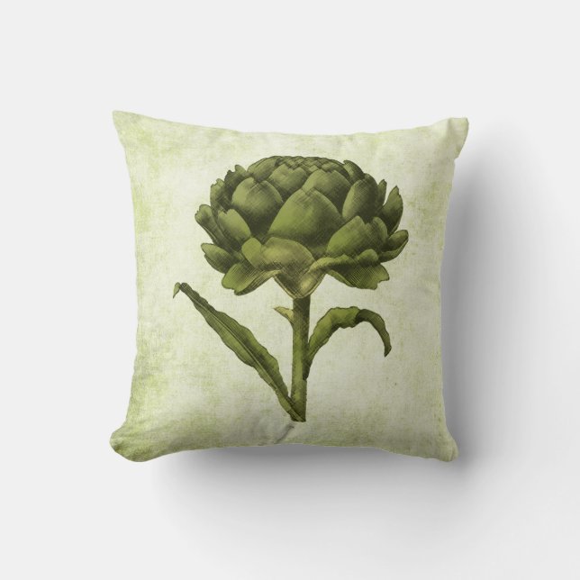Vintage Artichoke Dekorativ kudde (Framsida)