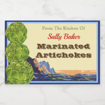 Vintage Artichokes Redigerbar mottagaretikett