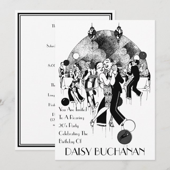 Vintage Artikel 1920:s inbjudan (Fram/baksida)