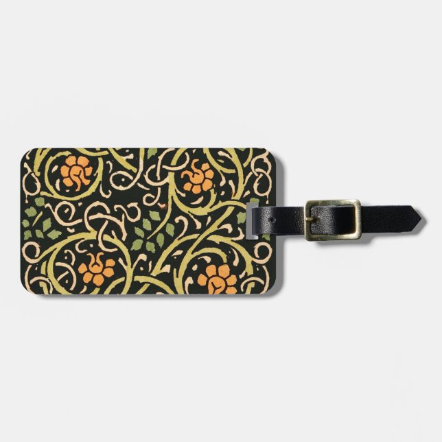Vintage Arts and Crafts Blommönster Roycroft Bagagebricka (Horisontell Framsida)