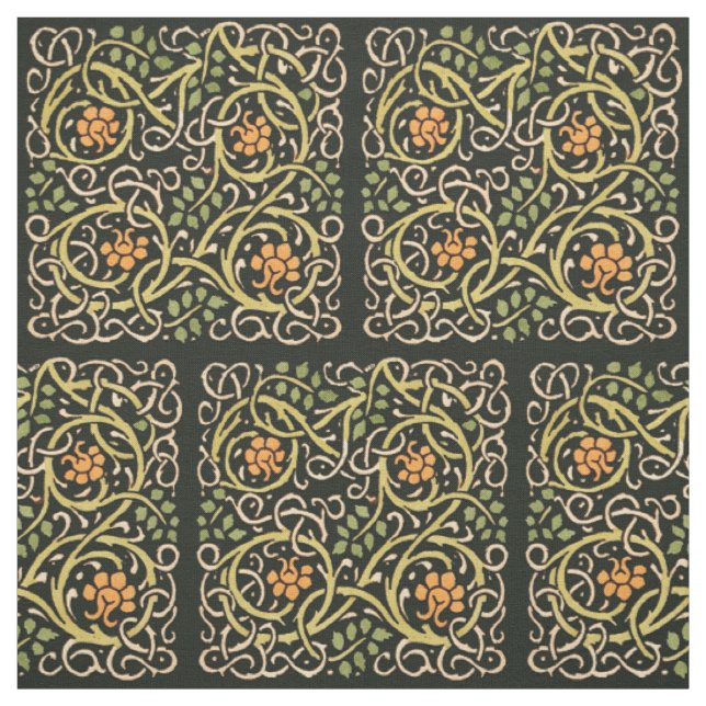 Vintage Arts and Crafts Blommönster Roycroft Tyg (Provkarta)