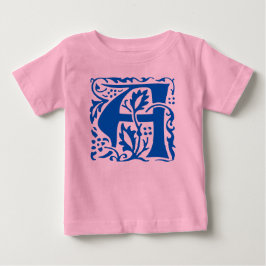 Vintage Arts Crafts Blue William Morris Monogram T Shirt