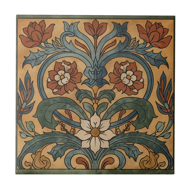 Vintage Arts & Crafts Craftsman, Mission stil  Kakelplatta (Framsidan)