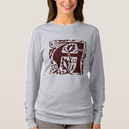 Vintage Arts Crafts Red William Morris Monogram T Shirt