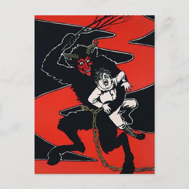Vintage Artsy Krampus Vykort (Framsida)