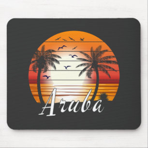 Vintage Aruba Handflatan Träd Sommarbuss Musmatta