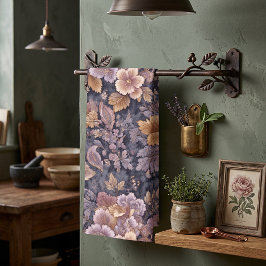Vintage Arvblommor Lila blommig Kökshandduk