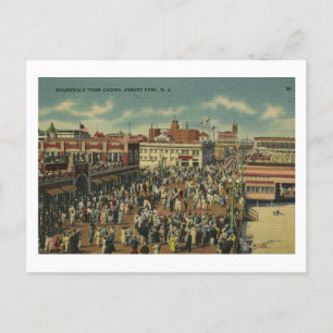 Vintage Asbury Park New jersey Boardpromenad Vykort