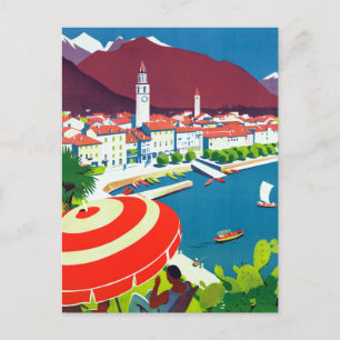 Vintage Ascona Schweiz Resor Postkort Vykort