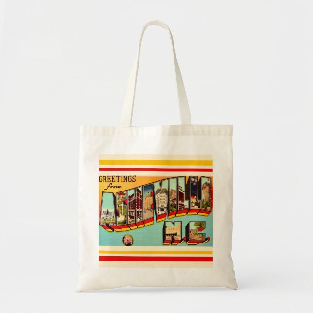 Vintage Asheville NC canvasväska Tygkasse (Framsidan)