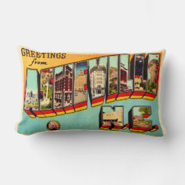 Vintage Asheville NC Postcard Throw Pillow Lumbarkudde